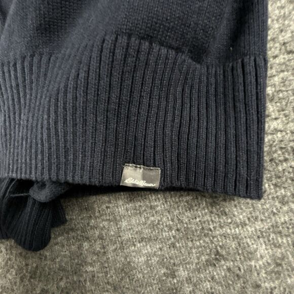 Eddie Bauer Cardigan Sweater Mens Sz XL Tall Cotton/Cashmere Navy Button Up - Picture 3 of 9